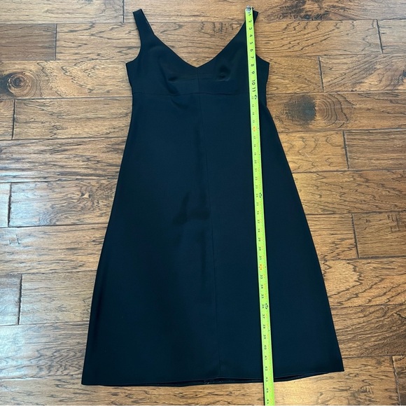 Y2K J.Crew Black Midi Dress V-Front & Back size 6 8 M Fit & Flare - Picture 11 of 15
